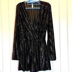 Like New! Sophisticated Velvet Bell Sleeve Romper